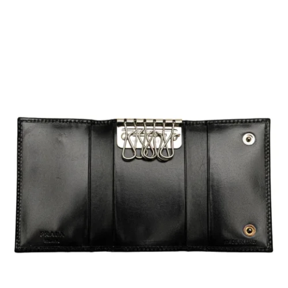 Prada Vintage Pre-owned Leather key-holders Black Dames