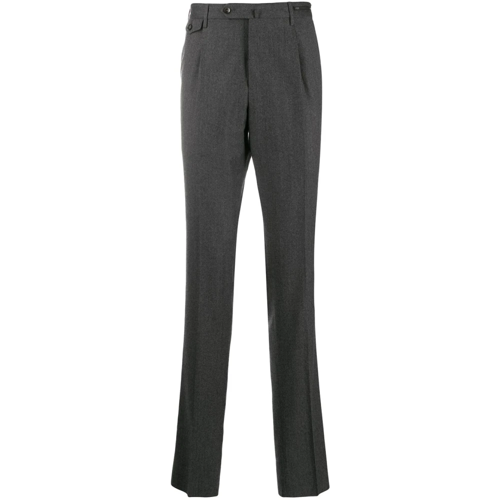 PT Torino Grijze Wol Kasjmier Blend Broek Gray Heren