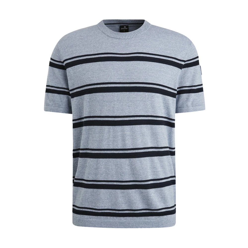 Vanguard Korte Mouw R-hals Katoen Linnen T-shirt Blue Heren