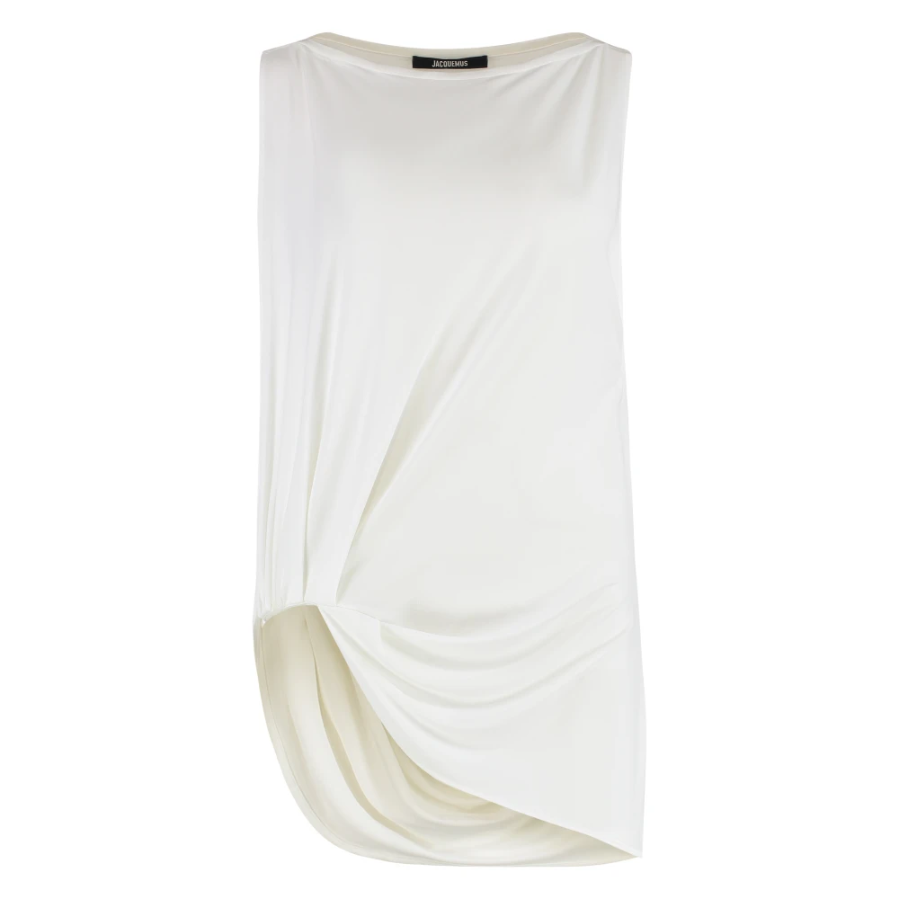Jacquemus White Sleeveless Tops, Female, M, Le Haut Peplo