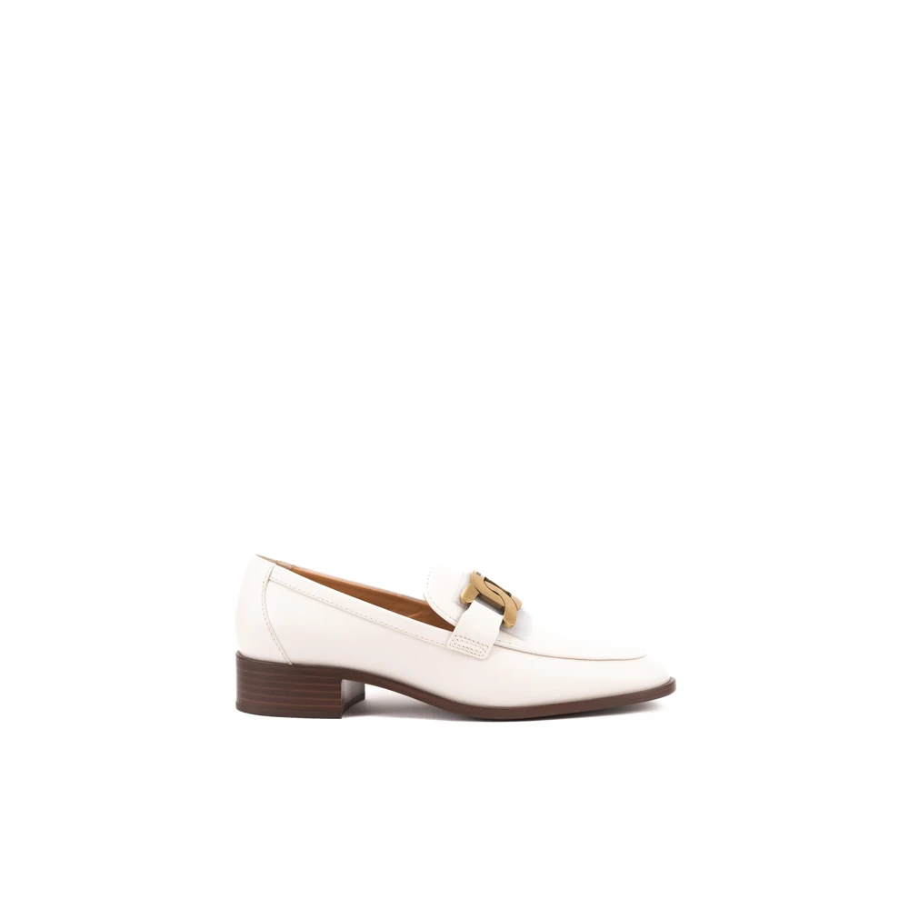 TOD'S Dames leren platte schoenen White Dames