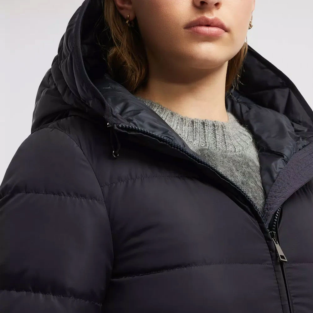 Moncler Navyblauwe Avocette Lange Donsjas Blue Dames