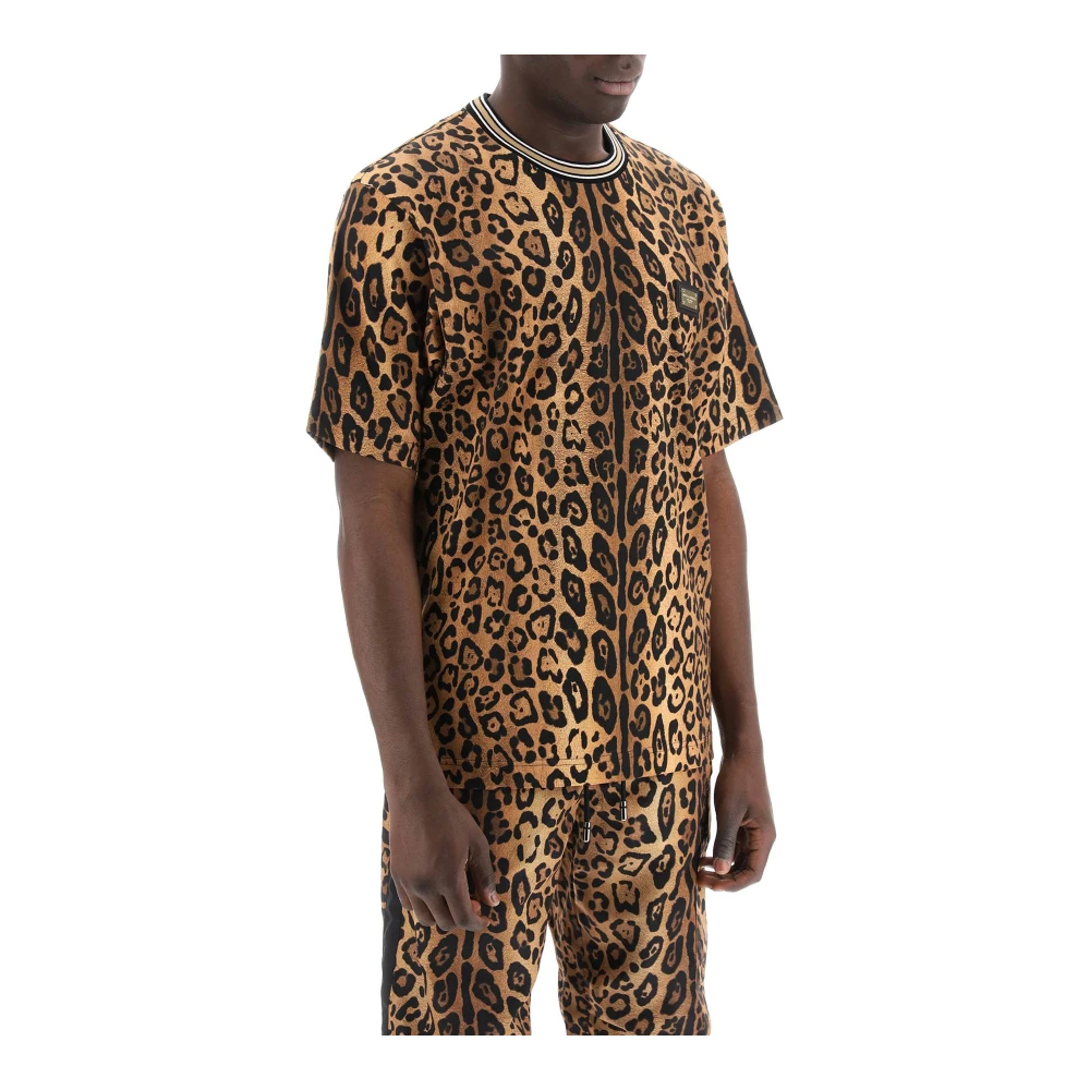 Dolce & Gabbana T-shirt met dierenmotief Brown Heren