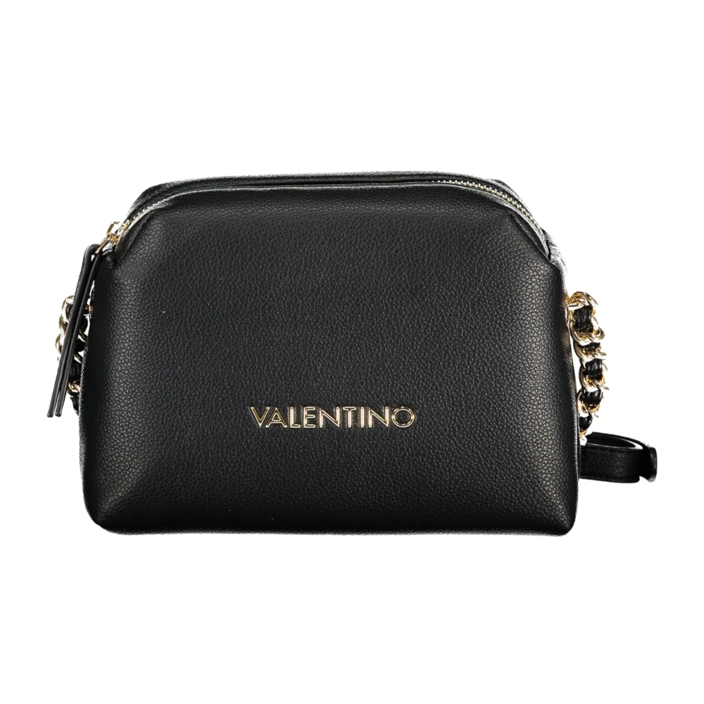 Valentino by Mario Valentino Zwarte Crossbody Tas met Ketting en Rits Black Dames