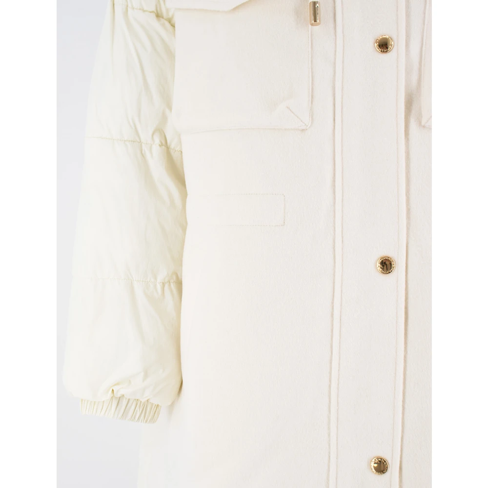 Ermanno Scervino Bloemenapplicatie Bi-Materiaal Parka White Dames