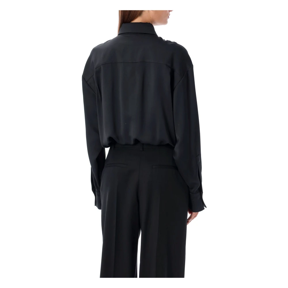 Emporio Armani Zijden Body Blouse T-Shirts Polos Black Dames