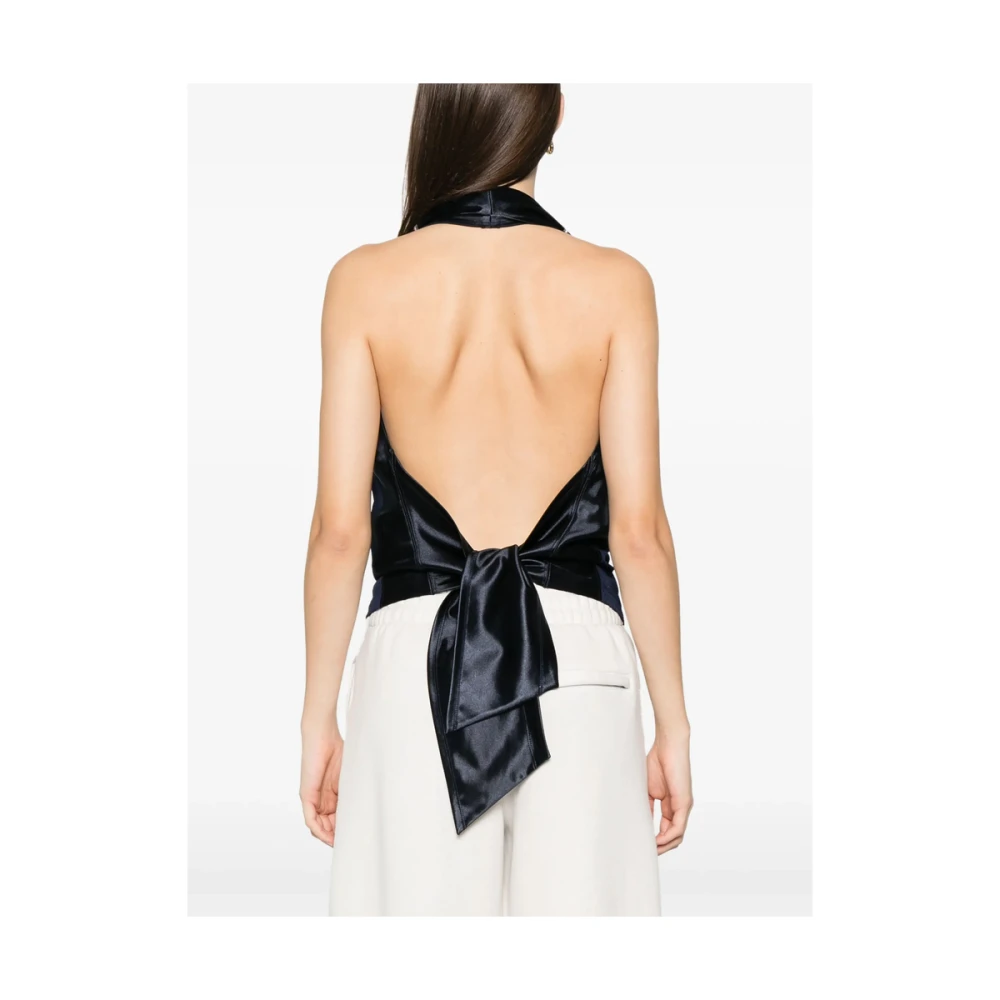 alexander wang Navy Blauw Halternek Strapless Open Rug Blue Dames