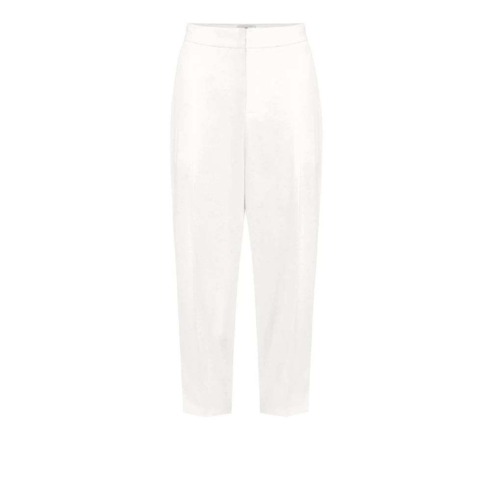 Elisabetta Franchi Ivoor Cropped Broek Essential Collectie White Dames