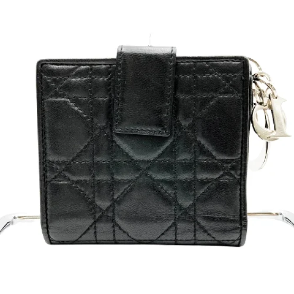 Dior Vintage Pre-owned Leather wallets Black Dames