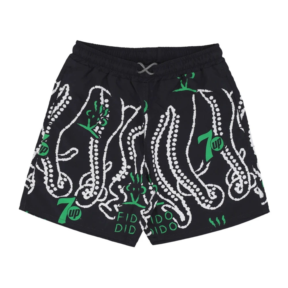 Octopus Splashed Boardshort Zwemshorts Zwart Black Heren