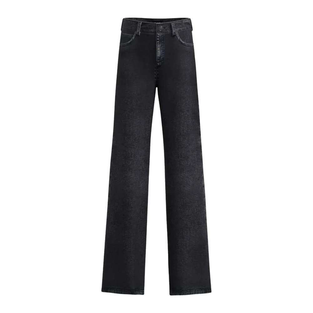 Emme DI Marella Stijlvolle Broek in Sangria Rood Black Dames