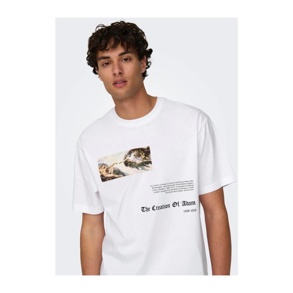 Only & Sons Heren Casual Life T-shirt White Heren