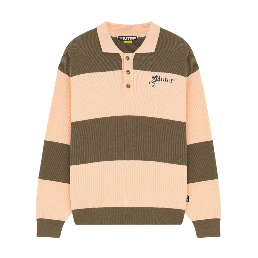 Iuter Men's Pink Souls Knit Polo - Round-Neck Knitwear - Xl - Knitwear