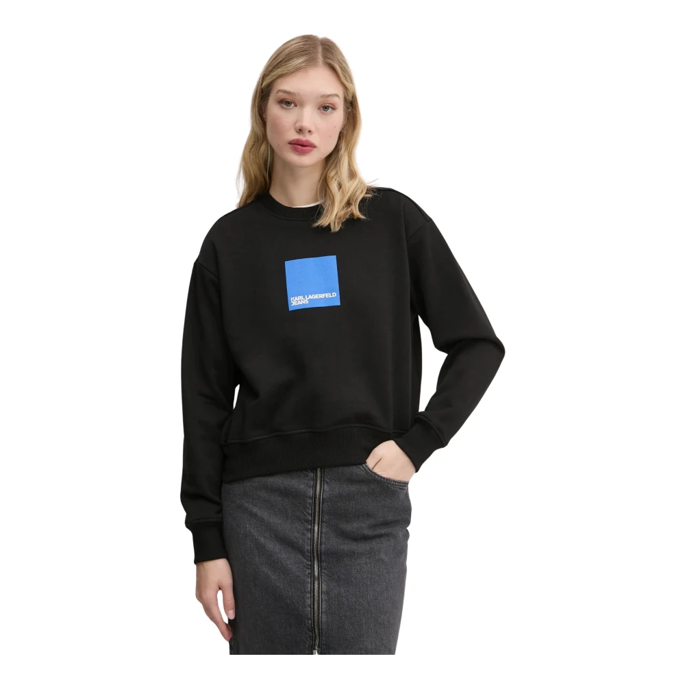 Kl Jeans Damen Schwarz - Sweatshirt Mit Klj-Box-Logo, Größe: Xs - Bild 2