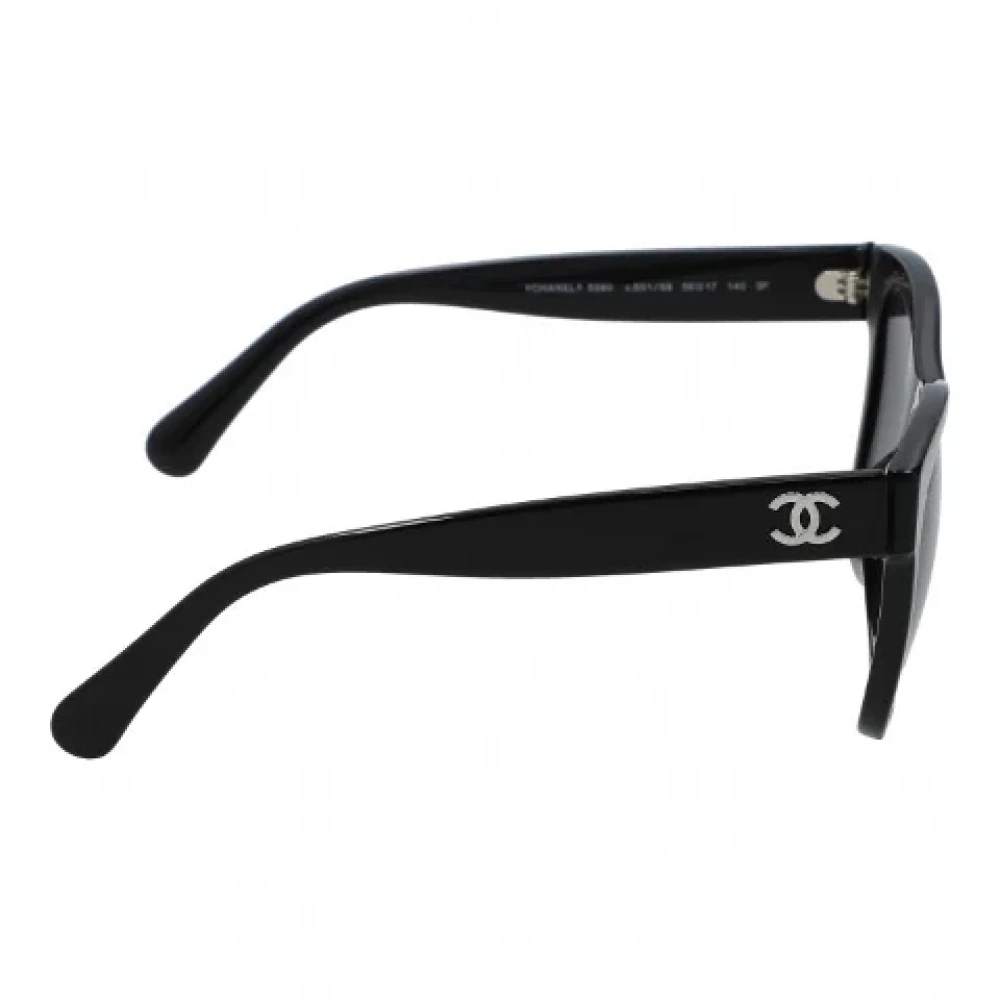 Chanel Vintage Pre-owned Fabric sunglasses Black Dames