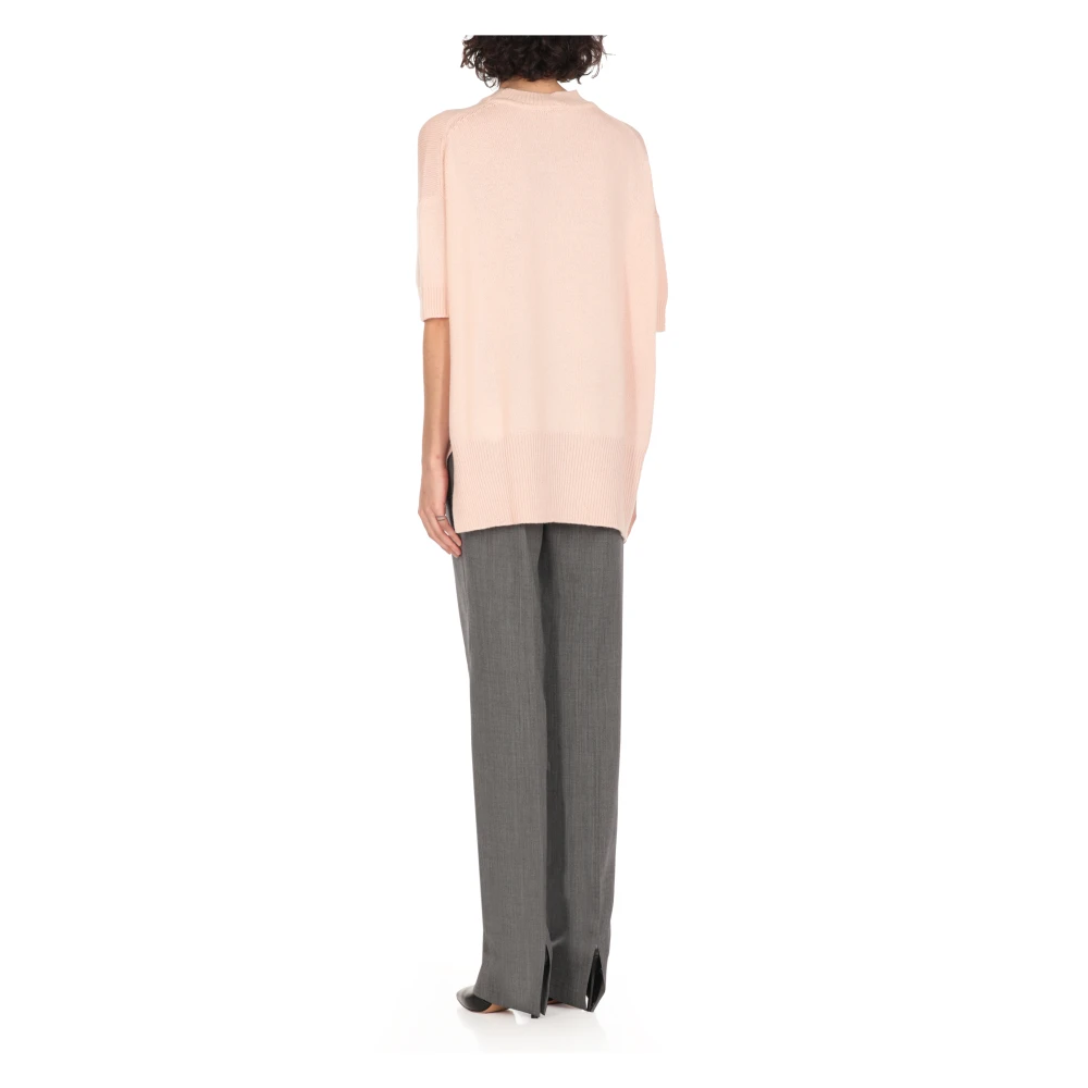 Jil Sander Roze Kasjmier Ronde Hals Sweater Pink Dames