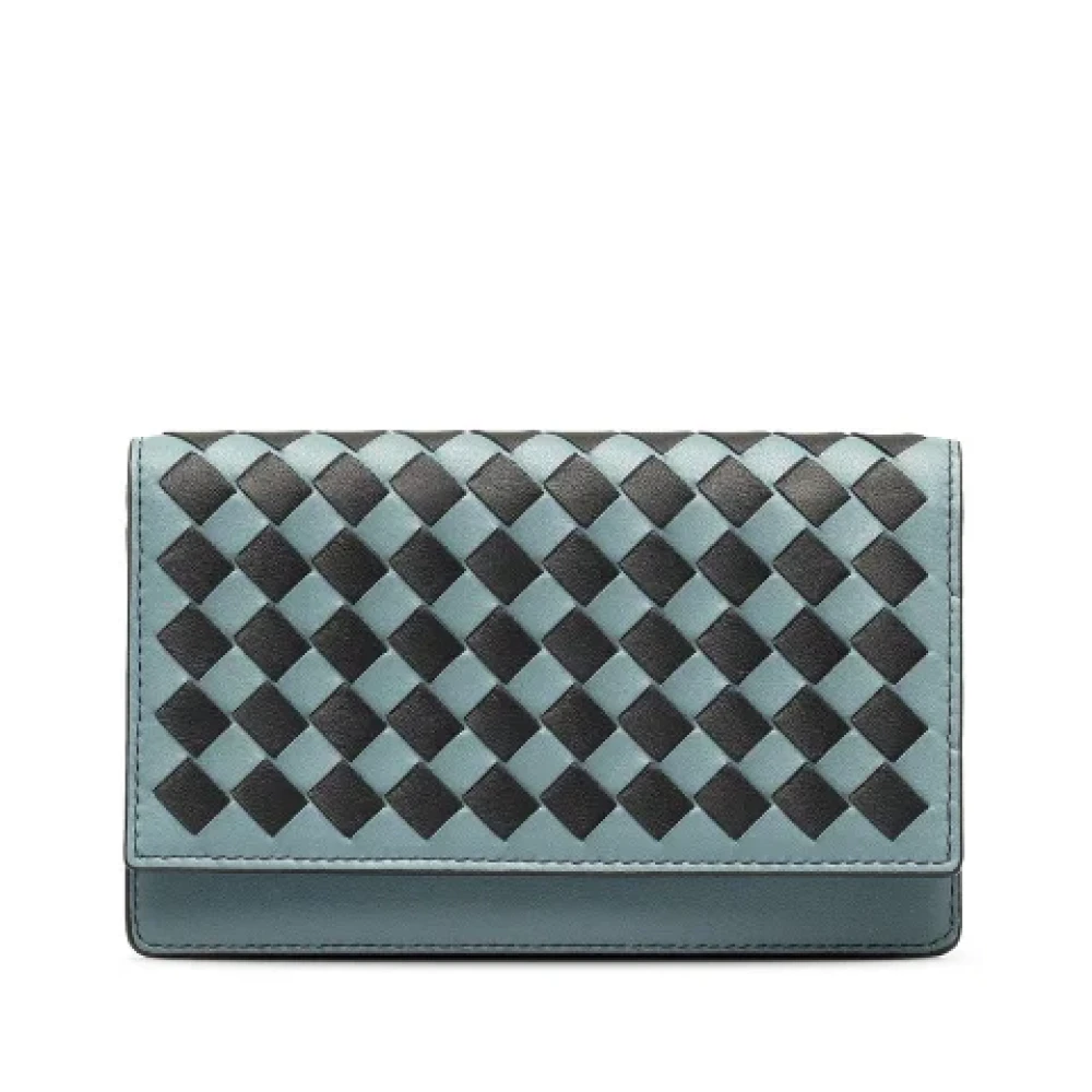 Bottega Veneta Vintage Pre-owned Leather wallets Blue Dames