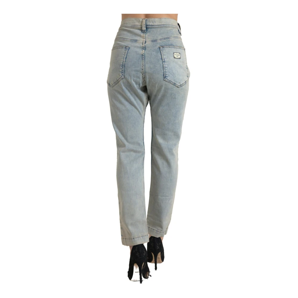 Dolce & Gabbana Blauwe Skinny Jeans Rits Italië Blue Dames