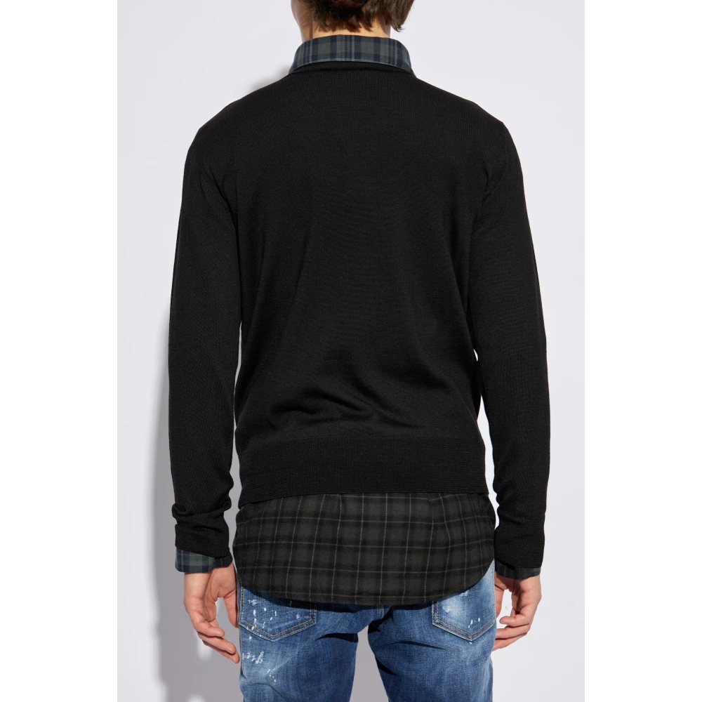 Dsquared2 Wollen trui met logo Black Heren