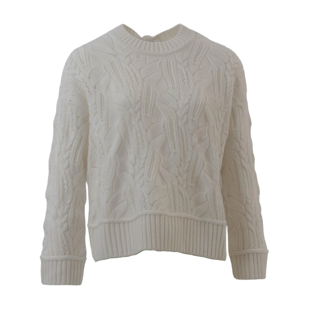 High Wolmix Ronde Hals Trui Beige Dames