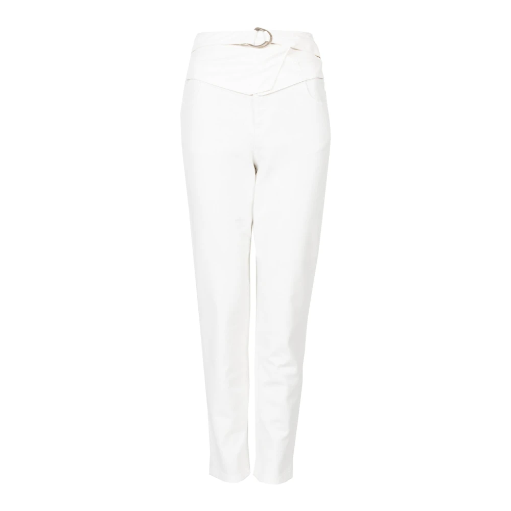 Pinko Elegante veelzijdige broek met eco-leren riem White Dames
