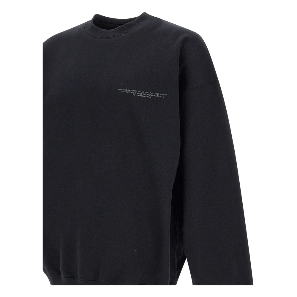 Y-3 Zwarte Katoenen Sweatshirt met Logo Print Black Heren