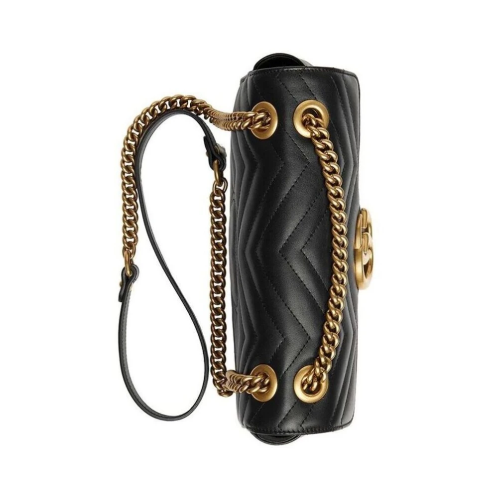 Gucci Marmont Small Matelassé Schoudertas Black Dames
