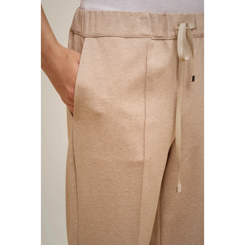 Liviana Conti Milano Stitch Joggingbroek met elastische taille Brown Dames