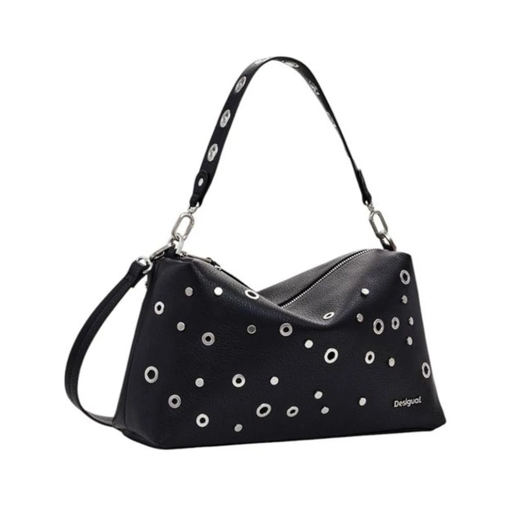 Desigual Zwarte Polyethyleen Handtas Grote Dames Tas Black Dames