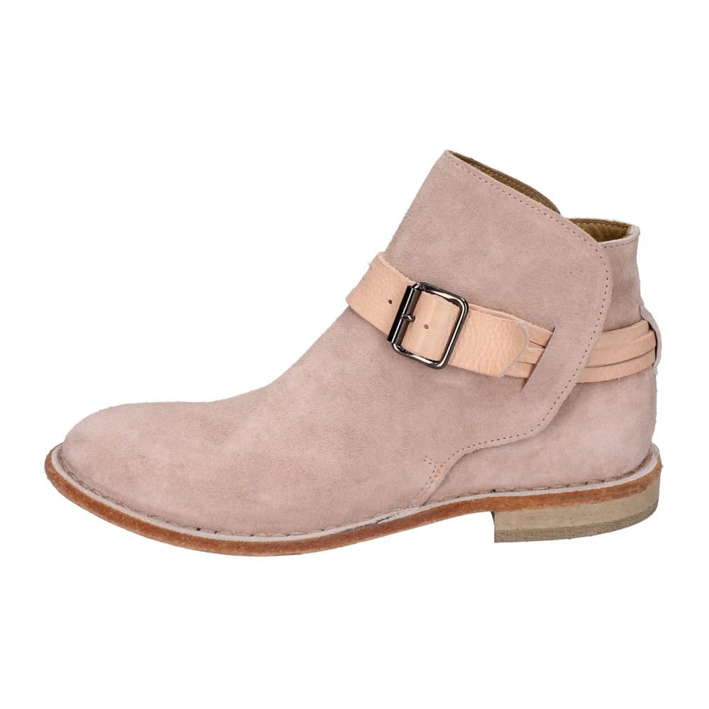 Moma Women's Pink Lace-Up Boots, 4 Uk, Vintage Suede Ankle Boots