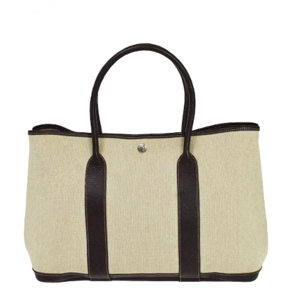 Hermès Vintage Pre-owned Canvas handbags Beige Dames
