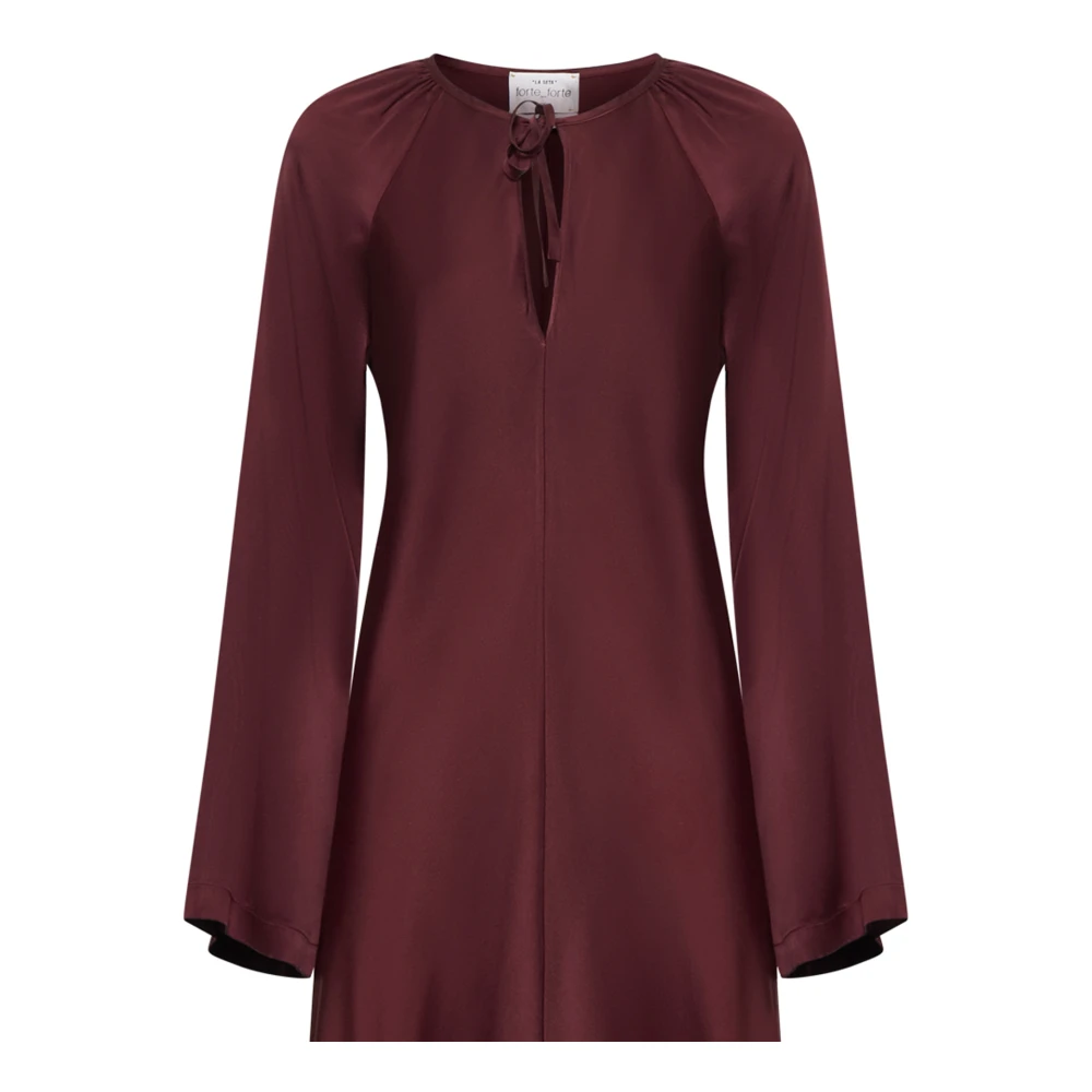 Forte Zijden Satijnen Kaftan Jurk in Bruin Brown Dames