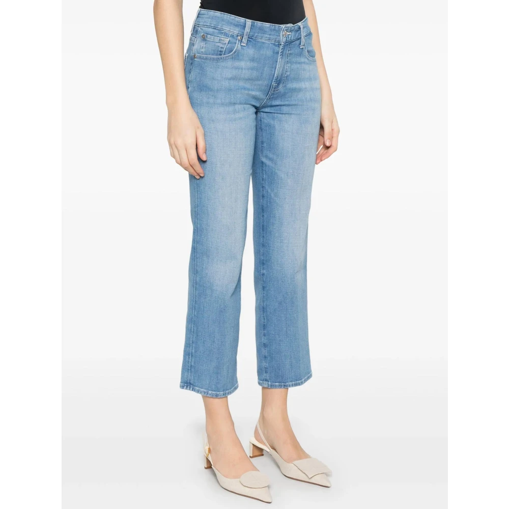 7 For All Mankind Blauwe Jeans met verborgen ritssluiting en knoopsluiting Blue Dames