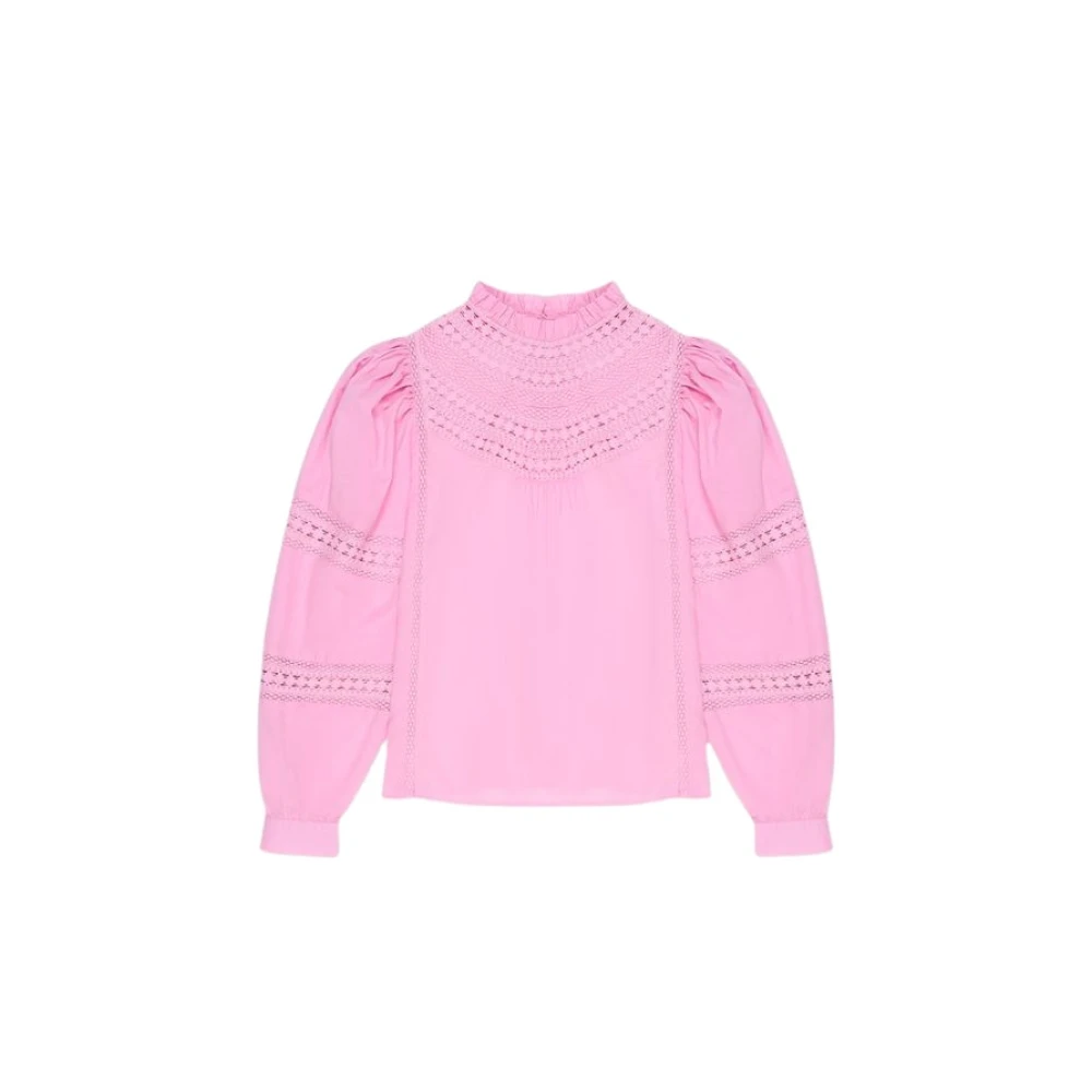 The New Society Elegant Spetsblus Rosa Pink, Dam