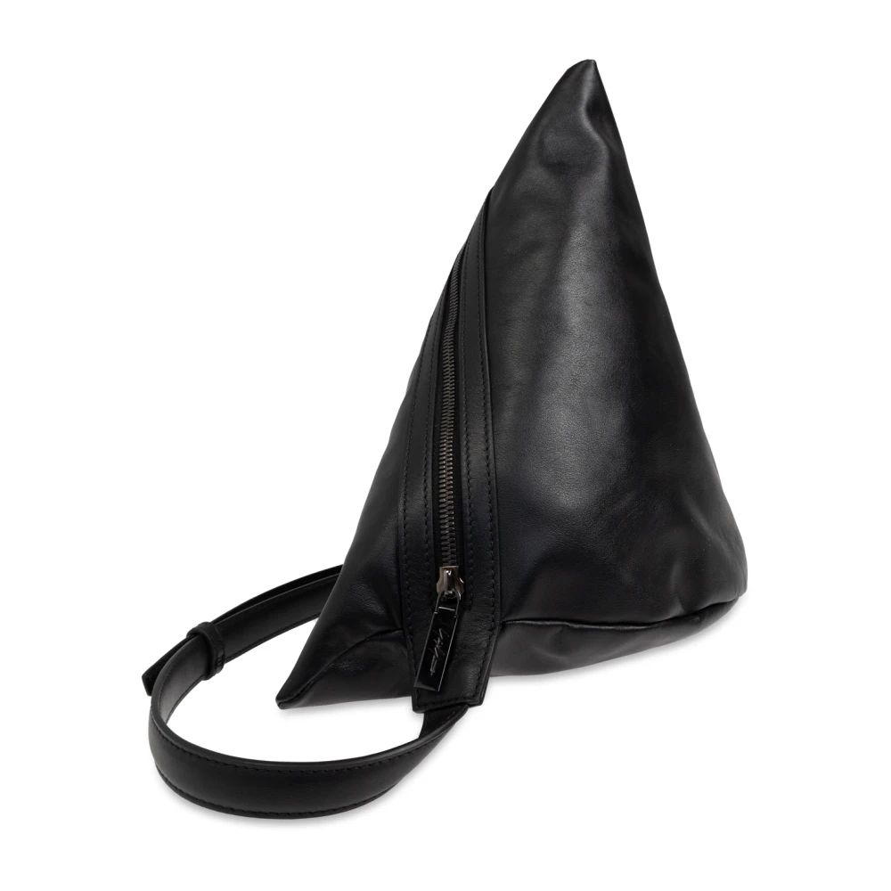 Yohji Yamamoto Leren tas Black Unisex