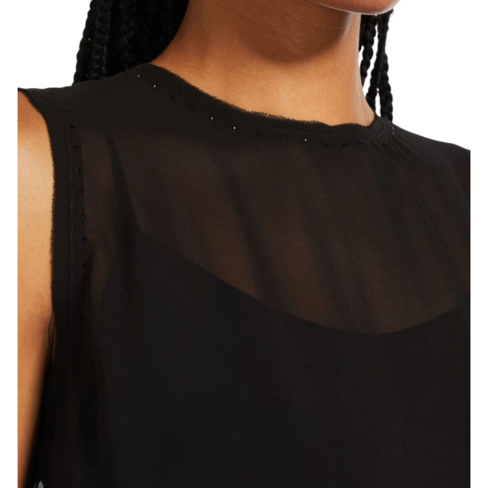 Max Mara Studio Zwarte Studio Top Latino Stijl Black Dames