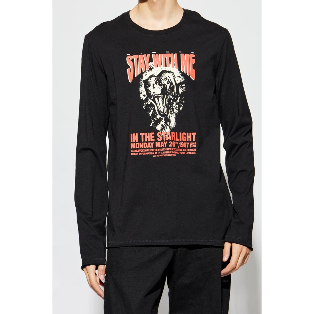 Zadig & Voltaire Lange mouwen T-shirt Hector Black Heren