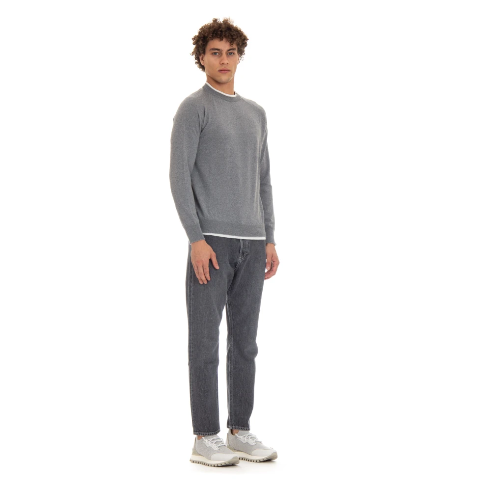 Eleventy Grijze Sweaters met Italiaans Garen Gray Heren