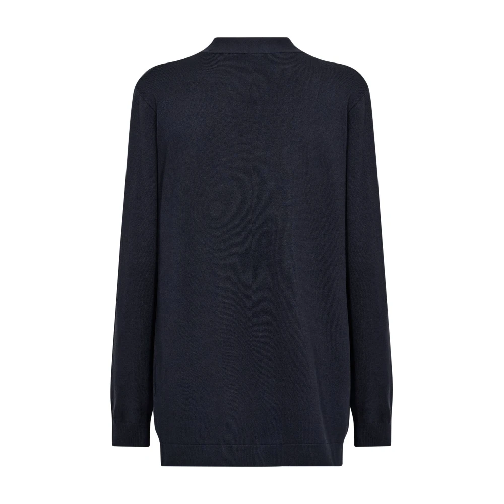 Soyaconcept Marineblauw Open Voorkant Comfortabele Vest Black Dames