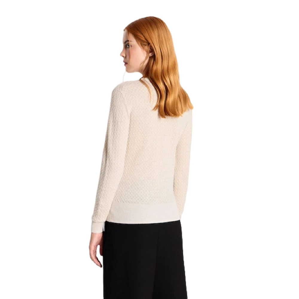 Armani Exchange Romantische gebreide trui Beige Dames