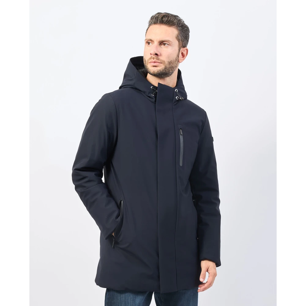 Bugatti Blauwe Parka met Capuchon en Rits Blue Heren
