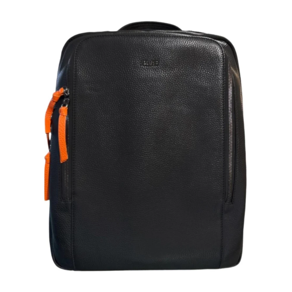 Paciotti Heren Zwarte Rugzak met Zilveren Logo Black Heren