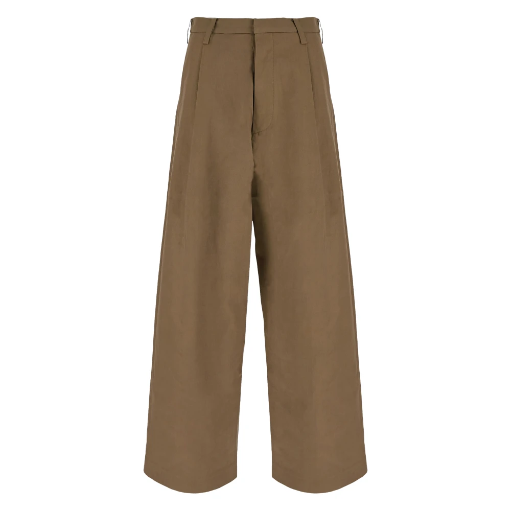 UMA Wang Katoenen Broek met Polky Stijl Beige Heren