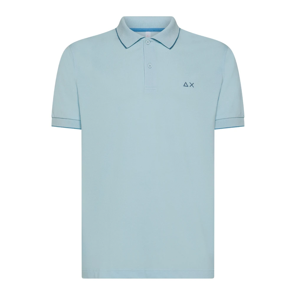 Sun68 Blauwe Polo met Kraagdetail Blue Heren