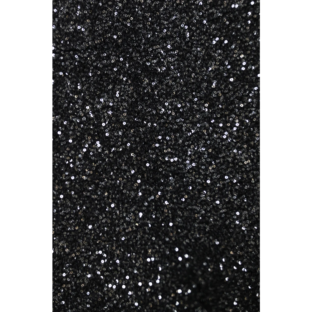 Liviana Conti Pailletversierde Wijde Zwarte Broek Black Dames