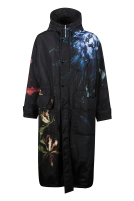 Parka med blomstermönster