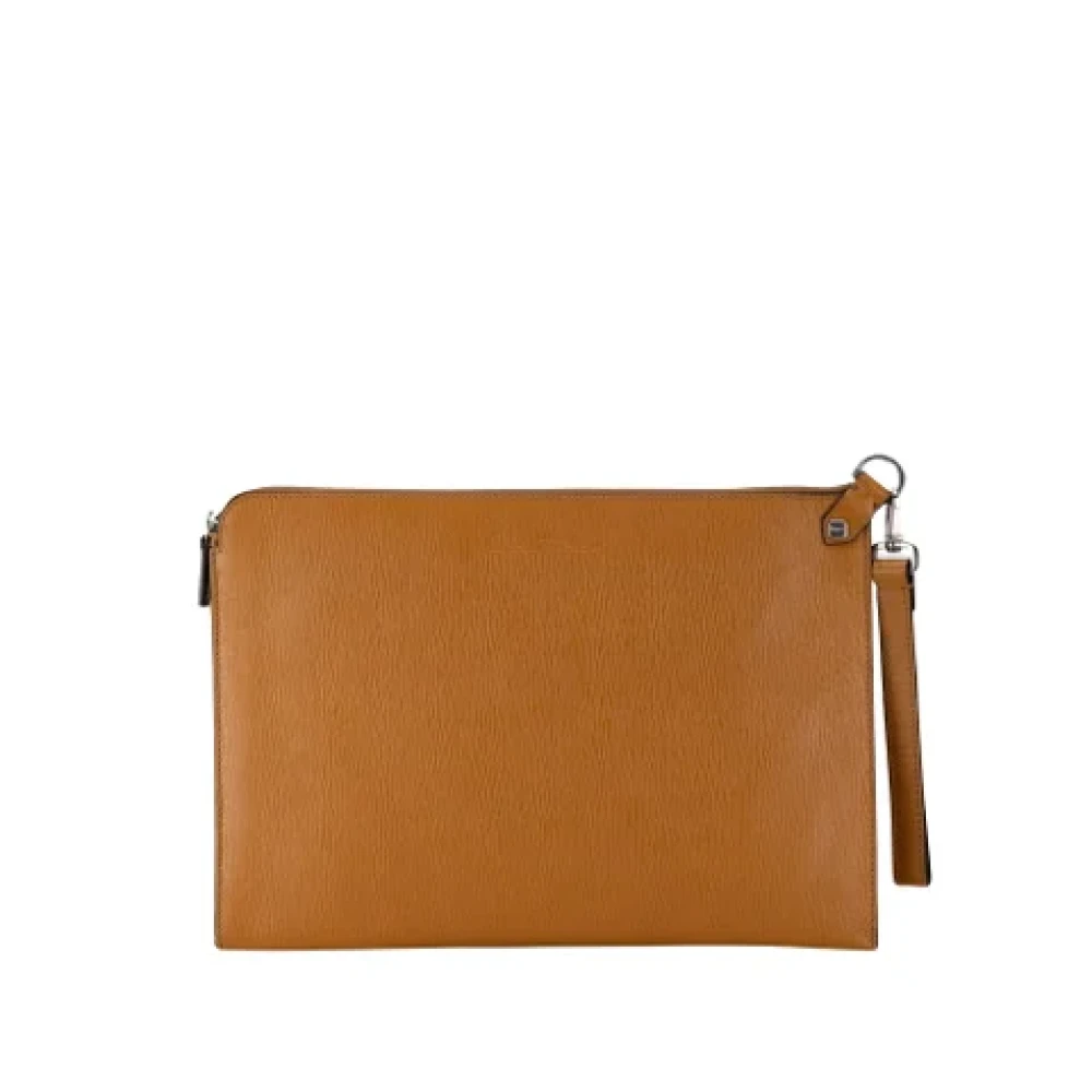 Salvatore Ferragamo Pre-owned Leather clutches Beige Dames