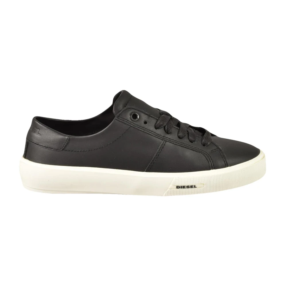 Diesel Leren Sneakers met Rubberen Zool Dames Schoenen Zwart