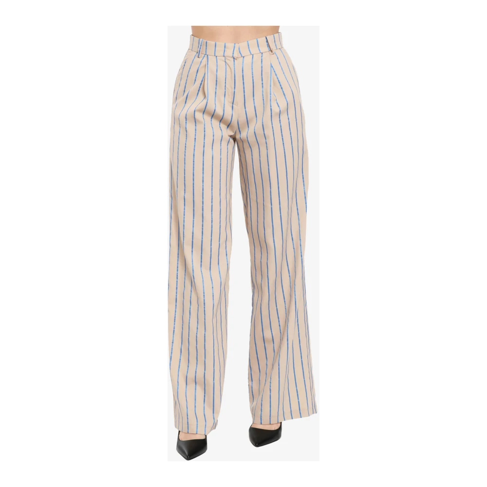 Kaos Wijde Pijp Katoenen Broek Beige Dames