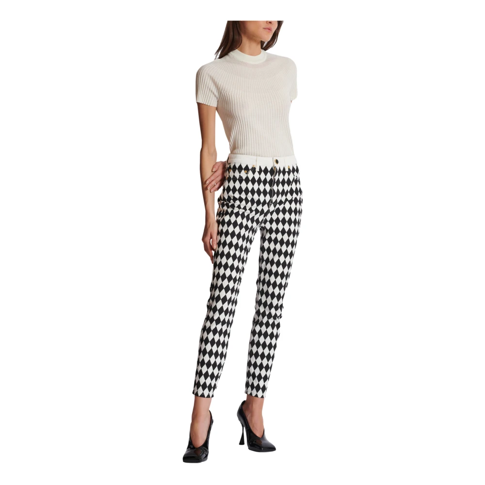 Balmain Diamanten denim slim-fit jeans Black Dames